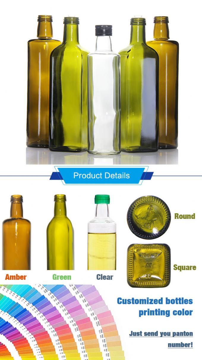 Huile alimentaire de cuisine 250 ml bouteille de Marasca vert foncé personnalisé 1