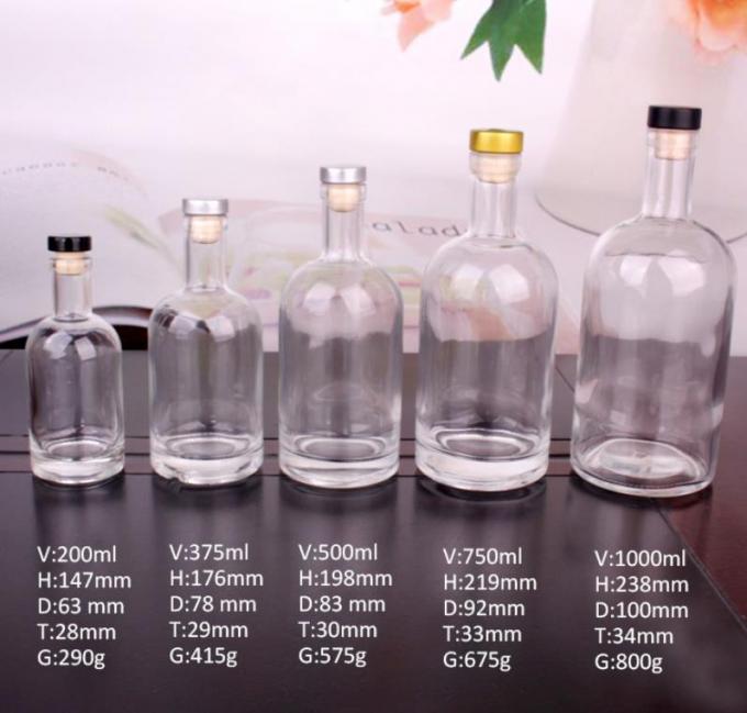 Prix bon marché750ml bouteilles de verre de flint liqueur sur mesure imprimé pour cocktail whisky rhum 1