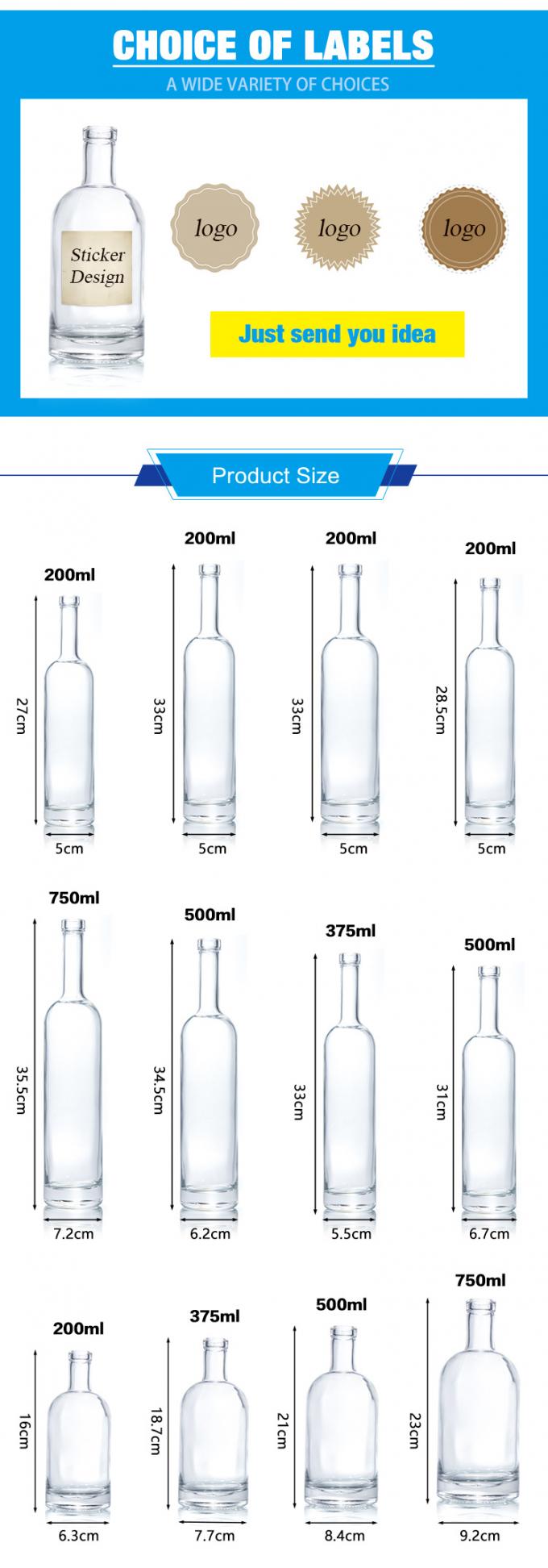 Prix bon marché750ml bouteilles de verre de flint liqueur sur mesure imprimé pour cocktail whisky rhum 7