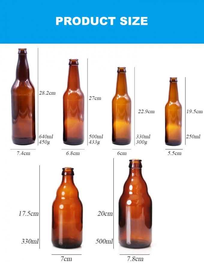 Bouteilles de bière en verre 200 ml 375 ml 500 ml pour le brassage à la maison 1