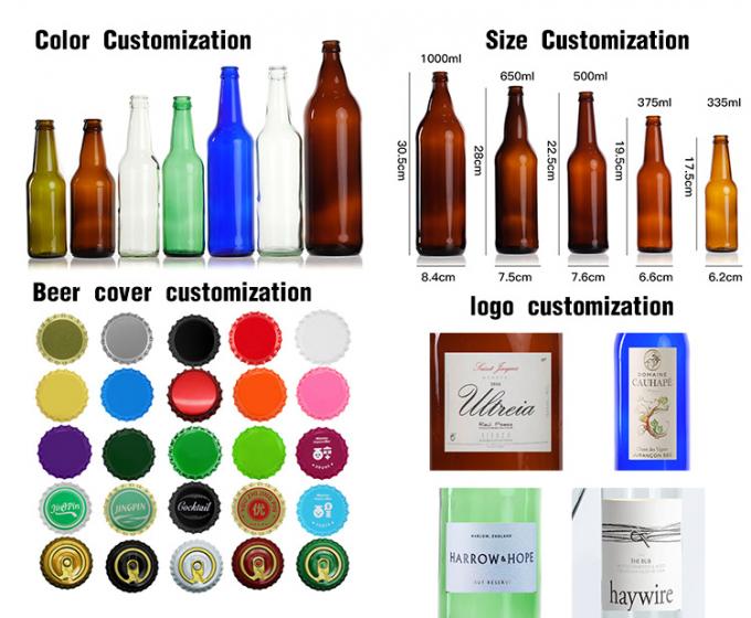 Bouteilles de bière en verre personnalisées 650ml 1000ml 12 oz Bouteilles de bière ambre 5