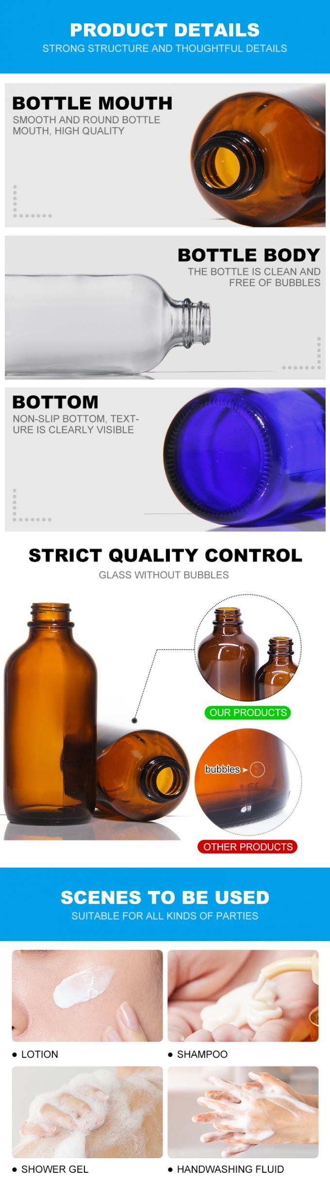 60 ml de mini-bouteilles de lotion en vrac 4 oz diffuseur de verre rond Boston 0