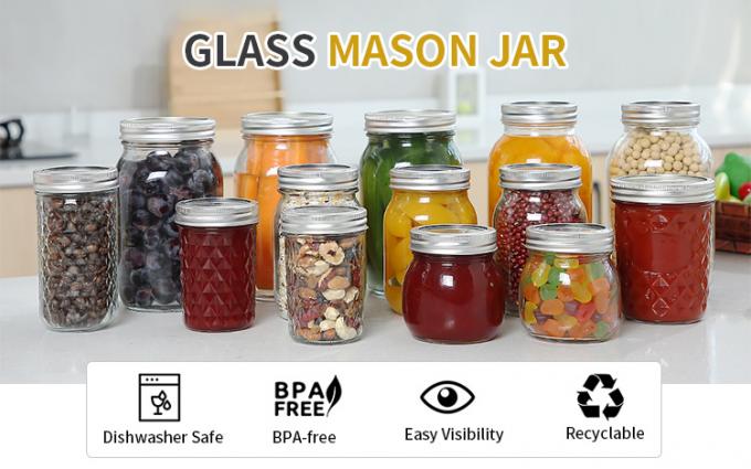 Nouveau design de boîtes en verre de cuisine Mason Clair 450 ml 250 ml mini-boîtes avec couvercles 0