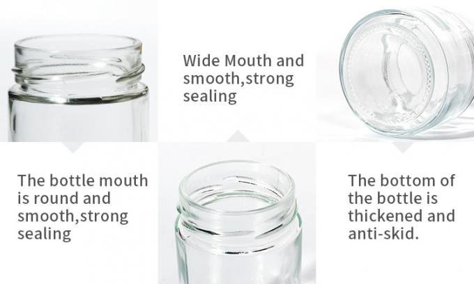 Vente en gros en verre pas cher confiture de piment transparente scellée luxe pot de miel hexagonal 2