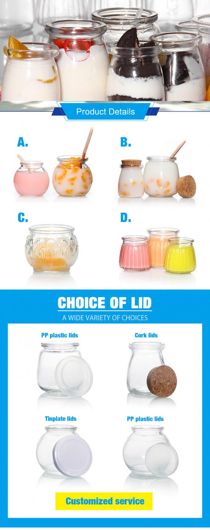 Mini-bouteilles de stockage étiquetées Pouding Récipient en verre transparent 0