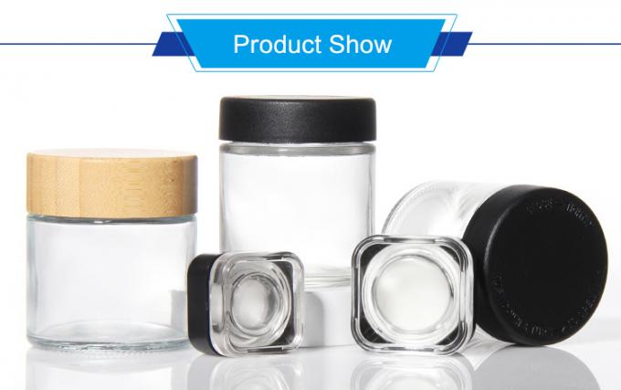 Jars de cosmétiques vides de luxe Jars de crème de verre ronde Jars de crème pour le visage Contenant avec couvercle 0
