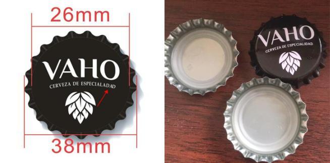 Bouteille en verre de bière noire de 26 mm, couvercles, sommets, couronne métallique personnalisée 2