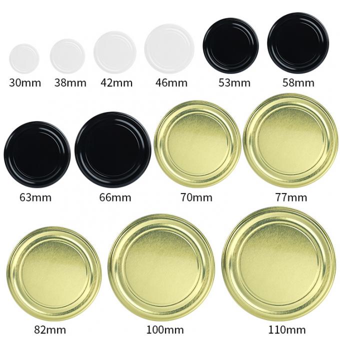 Cap sans échantillon 63 mm or couvercle de sac métallique doré 3