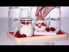 Petits récipients en verre transparent pour dessert en verre avec couvercle en liège 7 oz 200 ml