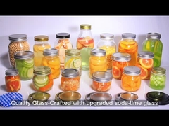 Bouteilles de verre à bouche large ronde 12 oz Bouteilles de maçon pour le ménage