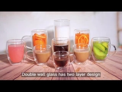 Prix de gros Bouteille en verre à double paroi