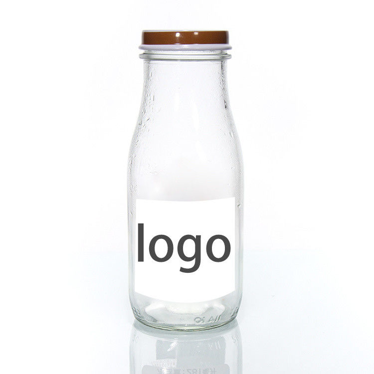 OEM 250 ml 500 ml 1000 ml 2 litres Bouteilles en verre de lait Flasque de qualité alimentaire Ronde