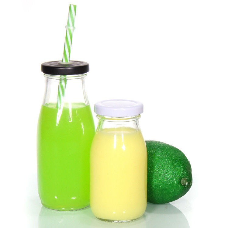 OEM 250 ml 500 ml 1000 ml 2 litres Bouteilles en verre de lait Flasque de qualité alimentaire Ronde