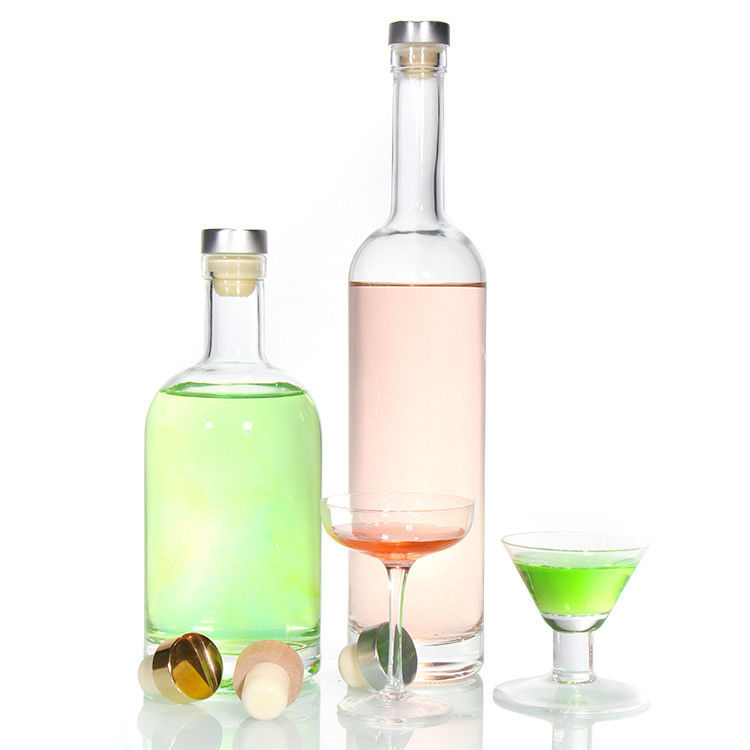 Prix bon marché750ml bouteilles de verre de flint liqueur sur mesure imprimé pour cocktail whisky rhum