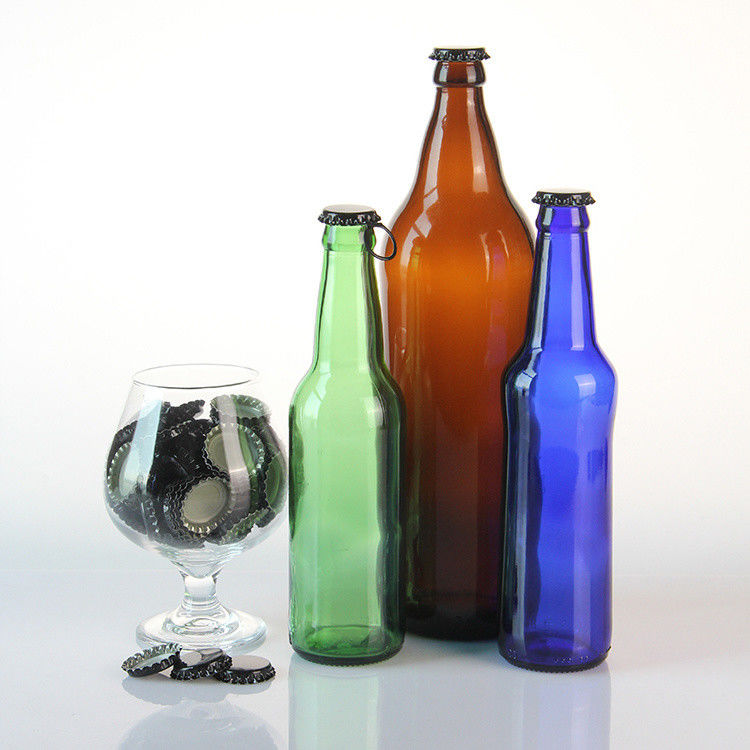 Bouteilles en verre de liqueur Noir Bouteilles en verre clair de vin 500 ml 750 ml pour le whisky Champagne Bière Brandy