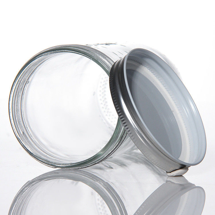 Conception personnalisée 8 oz 16 oz contenant de stockage alimentaire verre Mason Jar avec couvercles