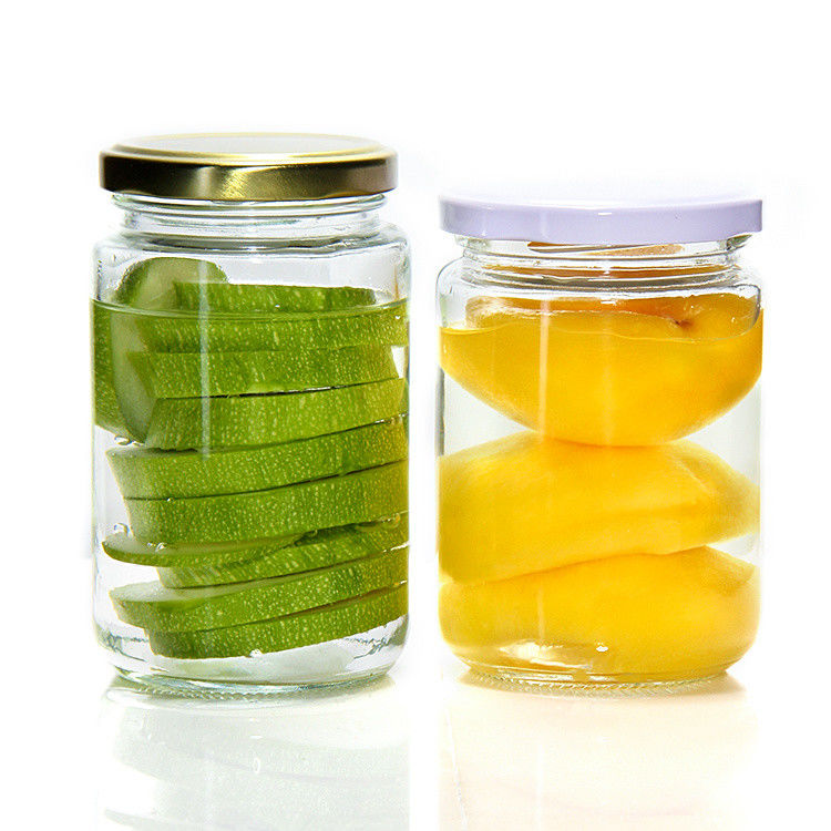 Bouteilles rondes en verre transparent Bouteilles en verre contenant des collations pour confiture de miel 32 oz