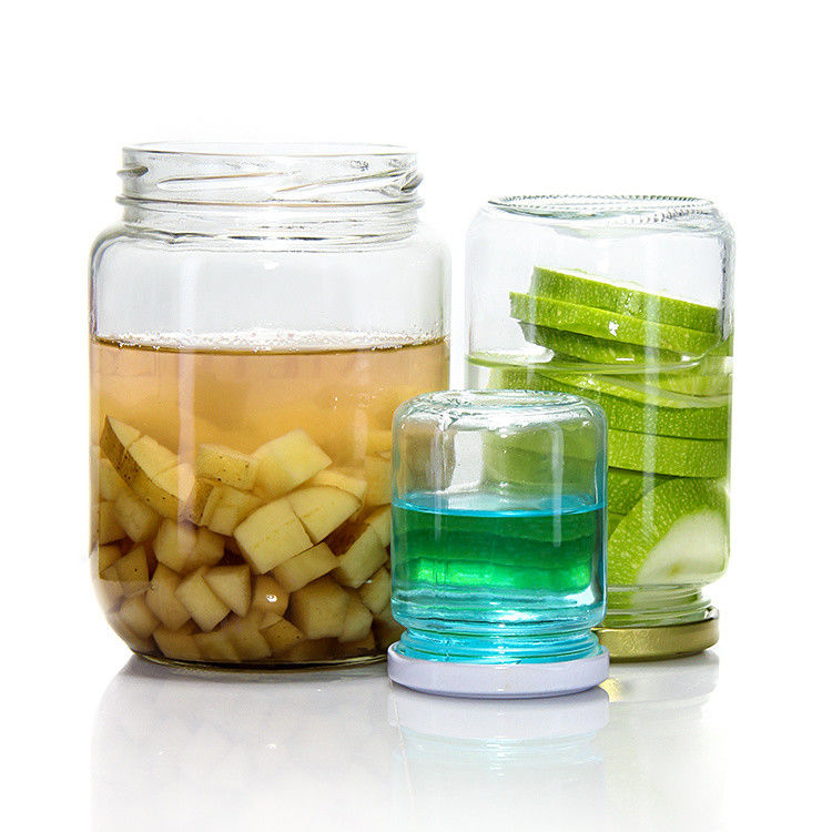 Produit alimentaire rond transparent de 25 ml à 1000 ml confiture de miel gelée Jarrée de stockage en verre avec couvercle hermétique métallique