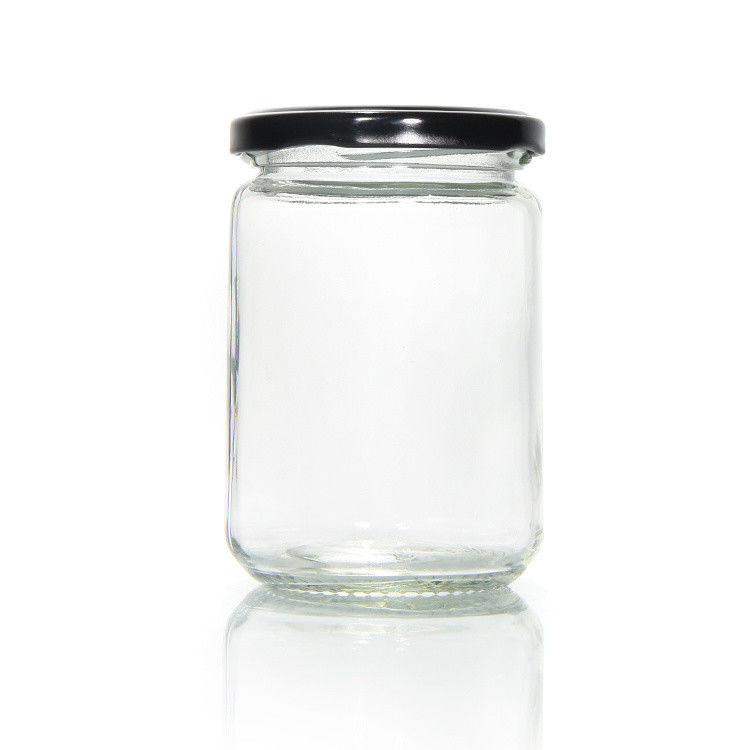 Produit alimentaire rond transparent de 25 ml à 1000 ml confiture de miel gelée Jarrée de stockage en verre avec couvercle hermétique métallique
