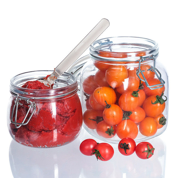 Bouteilles de verre de congélation personnalisées Bouteilles étanches à l'air pour le stockage des aliments avec couvercle pliable