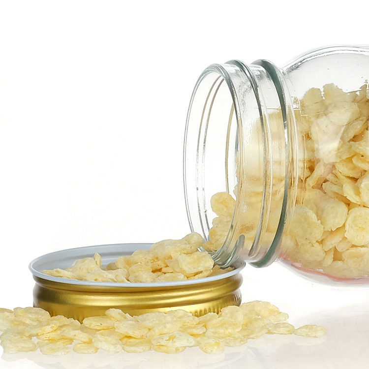 Vente directe d'usine Produits alimentaires clairs Bouteilles en verre en fer blanc Emballage Entreposage Bouteille en verre ronde Bouteille en verre