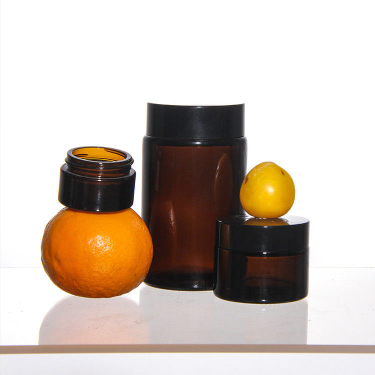 Les cosmétiques colorés ODM, des pots en verre avec un couvercle en acacia doré