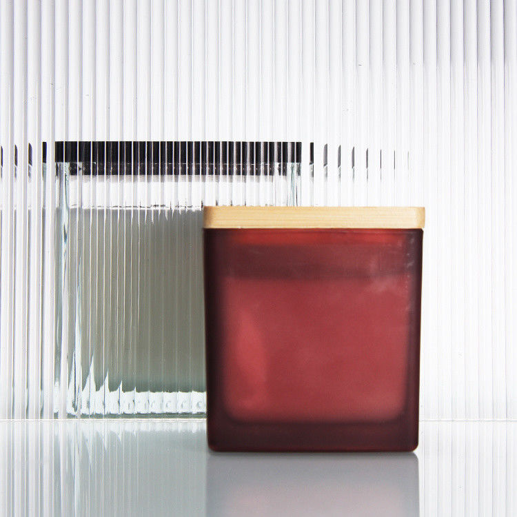 Bouteilles de bougies en verre glacé de couleur personnalisée