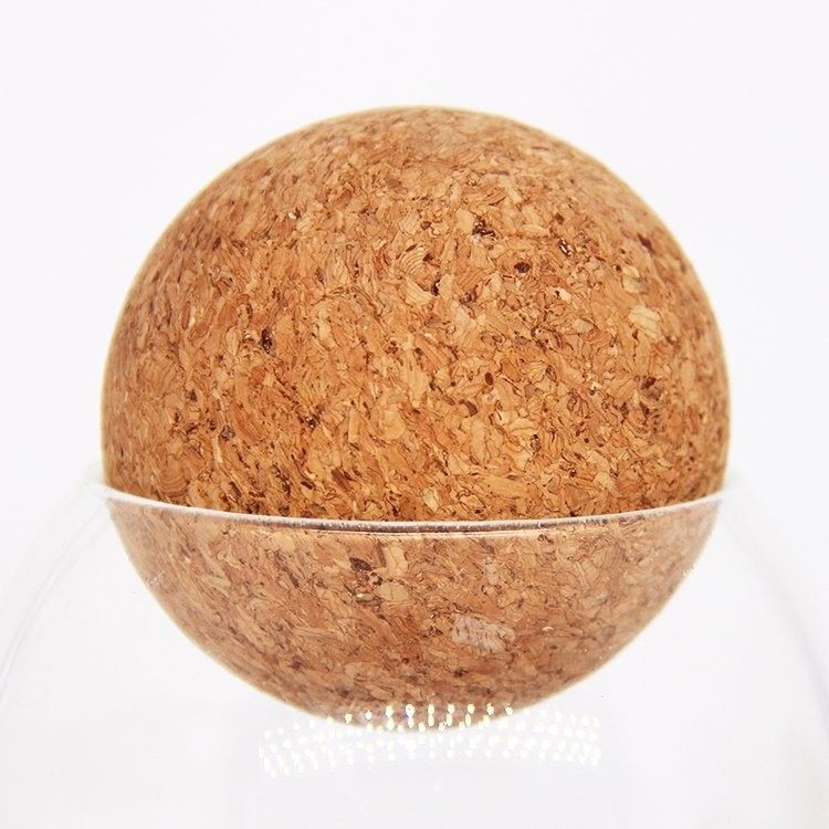 Couvercle en bois personnalisé Bouchon à boules en liège en bois pour bouteille de carafe à décanter de vin
