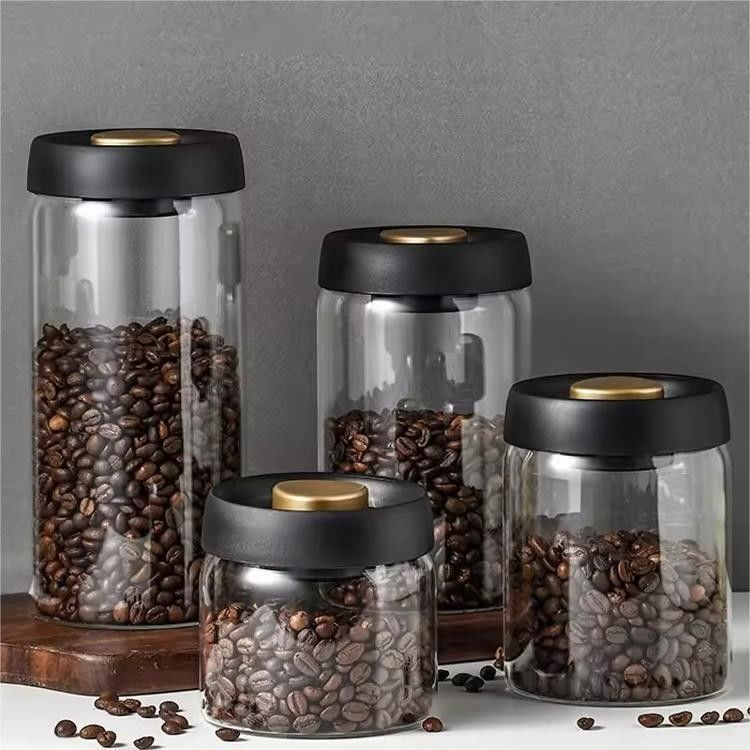 500 ml de pot de café en verre borosilicate pour les grains de café et le stockage en cuisine