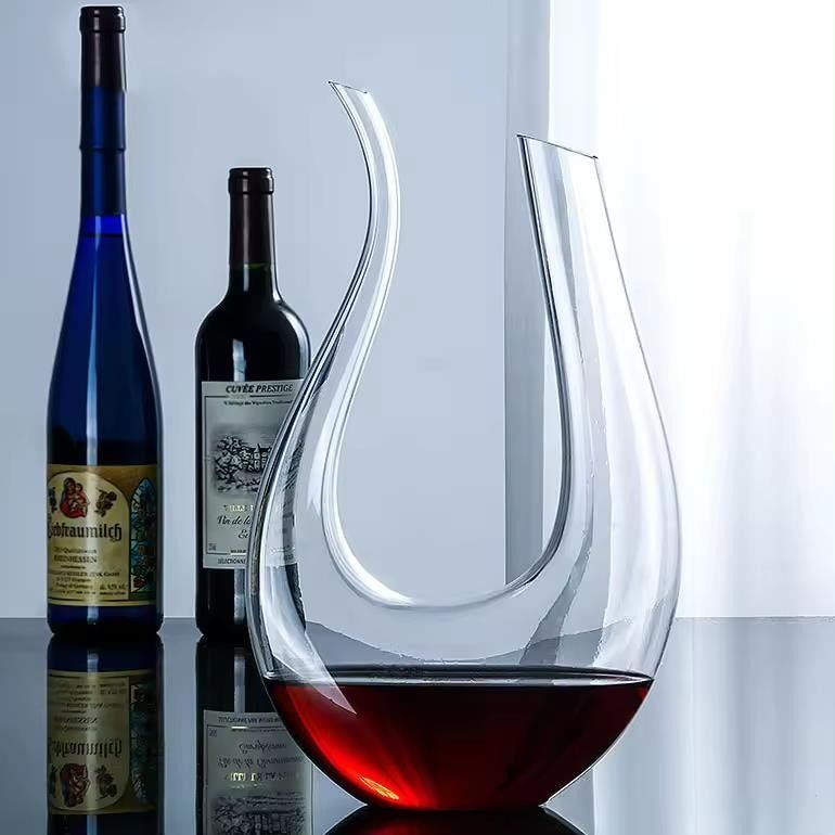 1Décanteur de vin rouge de verre cristallin de 6 litres de forme unique en U