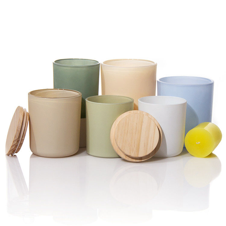 Bouteilles de bougies mates multicolores Porteurs de bougies en verre avec couvercle en liège