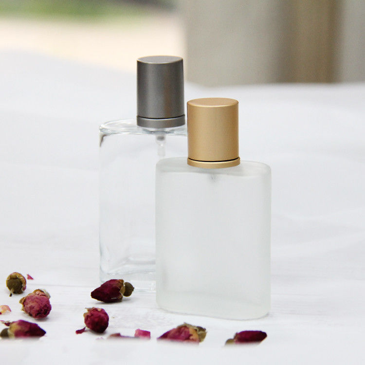 Bouteille de parfums carrée personnalisée 30 ml 50 ml 100 ml Bouteilles en verre de parfums de couleur claire