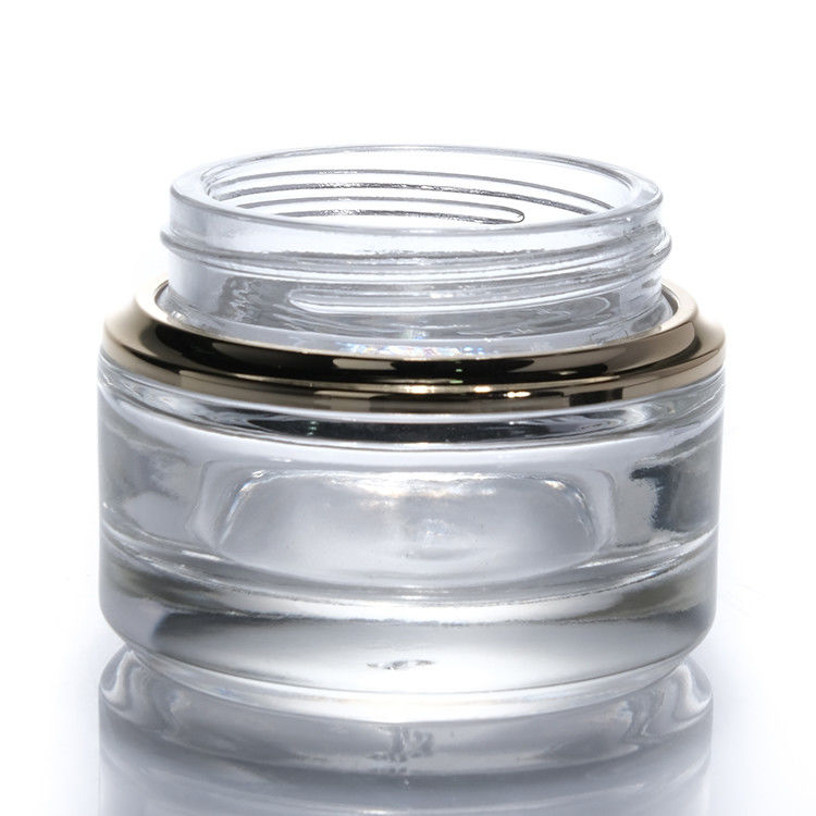Bouteilles de lotion de verre de luxe de 100 ml de 120 ml de 200 ml de lotion de parfum cosmétique d' huile de crème de paroi épaisse transparente