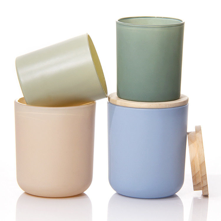 Luxe sur mesure 8oz 10oz 14oz glacé clair blanc mat noir de couleur conteneur de verre bougie bocal