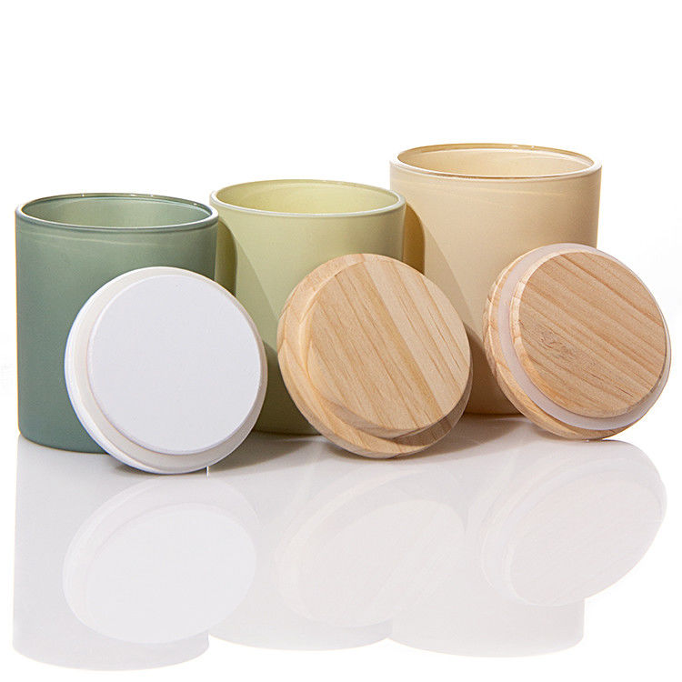 Luxe sur mesure 8oz 10oz 14oz glacé clair blanc mat noir de couleur conteneur de verre bougie bocal
