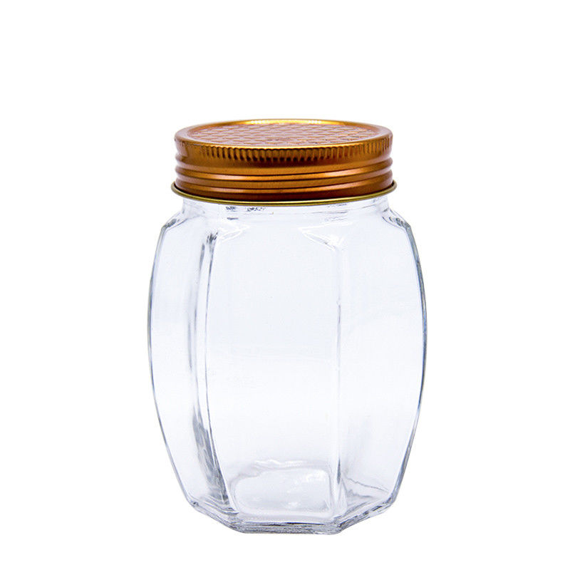 Bouteille ronde de haute qualité Bouteille de verre scellée Bouteille de stockage de miel Bouteille de qualité alimentaire