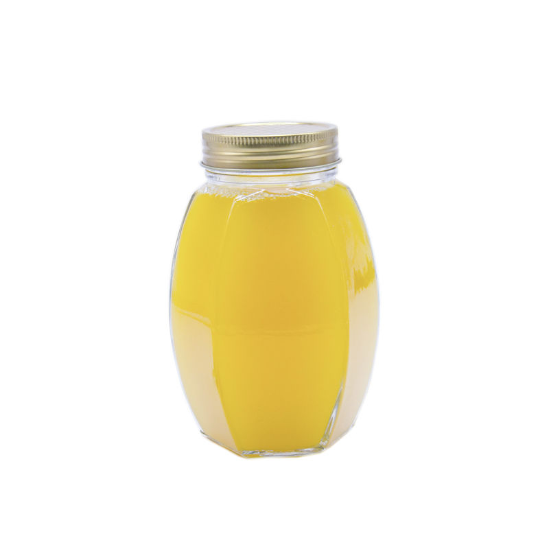 Bouteille ronde de haute qualité Bouteille de verre scellée Bouteille de stockage de miel Bouteille de qualité alimentaire