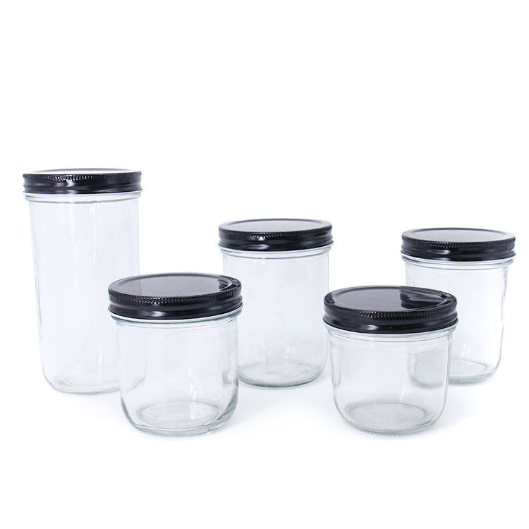 Nouveau design transparente en forme ronde de verre confiture de jus de citrouille bocal de verre pour le stockage