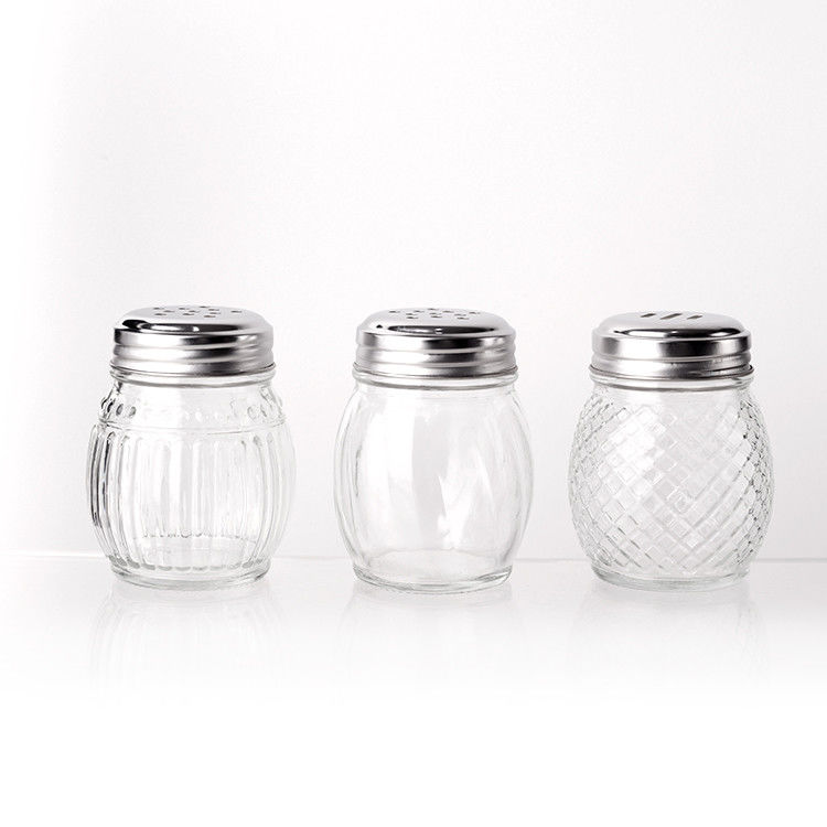 Logo personnalisable Différents styles 40Z 8OZ Bouteilles en verre d'épices avec plafond de shaker Couvercles pour épices