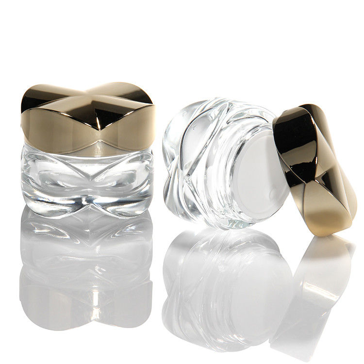 Bouteilles de crème de verre emballage cosmétique vide 15 ml 20 ml 30 ml 50 ml Amber Clear Glass Crème pour le corps et la peau Bouteille de crème