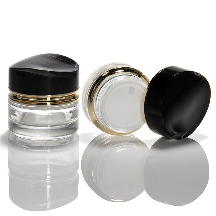Bouteille de crème de verre de luxe 50g 30ml Bouteille de crème de verre vide pour peau Bouteille cosmétique avec couvercle