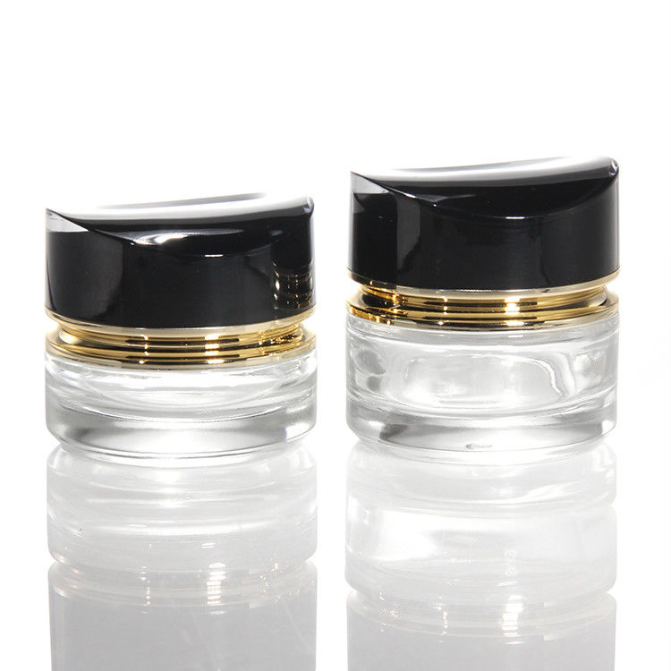 Bouteille de crème de verre de luxe 50g 30ml Bouteille de crème de verre vide pour peau Bouteille cosmétique avec couvercle