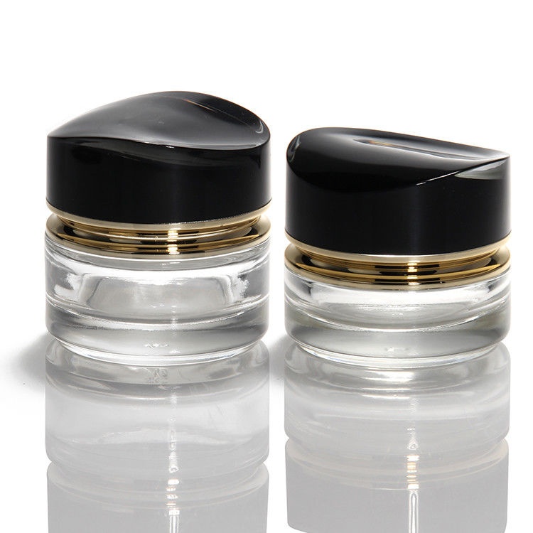 Bouteille de crème de verre de luxe 50g 30ml Bouteille de crème de verre vide pour peau Bouteille cosmétique avec couvercle