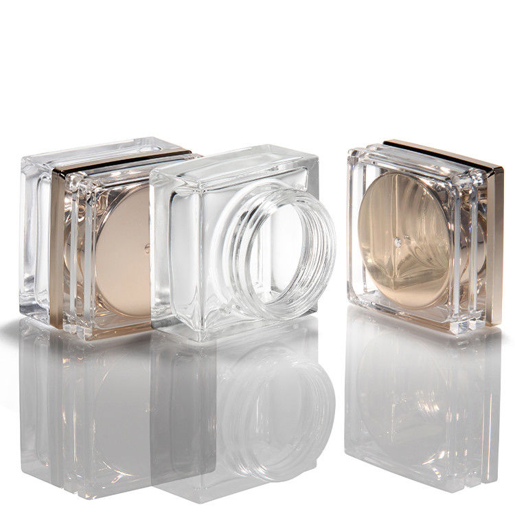 Bouteille en verre glacé vide sur mesure avec couvercle en or rose 5 ml-50 ml contenant des lotions cosmétiques de luxe pour le visage