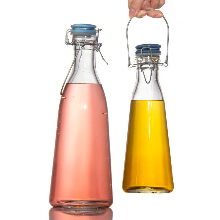 Bouteille de verre vide de 250 ml 500 ml 750 ml avec capuchon à swing facile Pour les boissons jus de bière vodka whisky