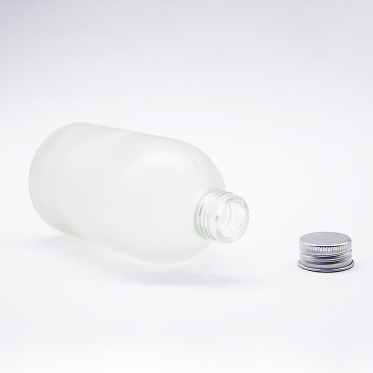 Bouteille en verre en flacon 200 ml Bouteilles de jus de café à brasser à froid en verre plat avec bouchon en aluminium