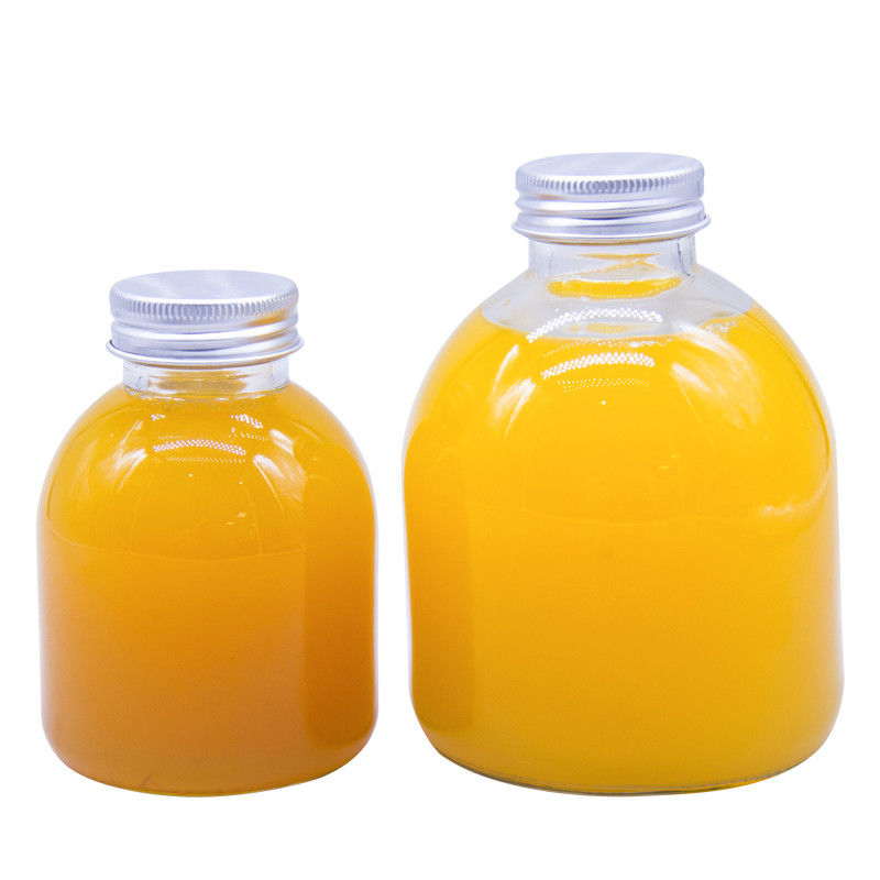 Bouteille en verre en flacon 200 ml Bouteilles de jus de café à brasser à froid en verre plat avec bouchon en aluminium