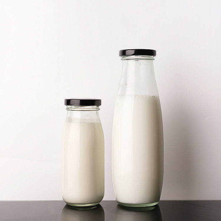 échantillon gratuit 100 ml 200 ml 350 ml pasteurisation thé brassé à froid bouteilles en verre de lait avec couvercle métallique