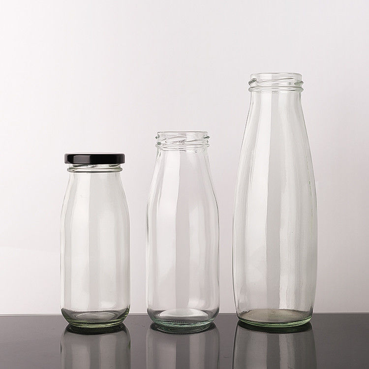 échantillon gratuit 100 ml 200 ml 350 ml pasteurisation thé brassé à froid bouteilles en verre de lait avec couvercle métallique