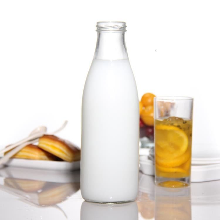 Bouteilles de lait frais en verre sans plomb pour les boissons glacées